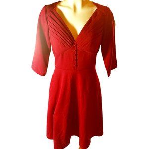 VooDoo Vixen Retro Rockabilly Cranberry color  Fit Flare 50’s Style Dress S XL